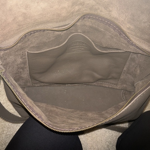 Calma Dark Taupe/Grey Crossbody soft leather bag - Picture 3 of 3